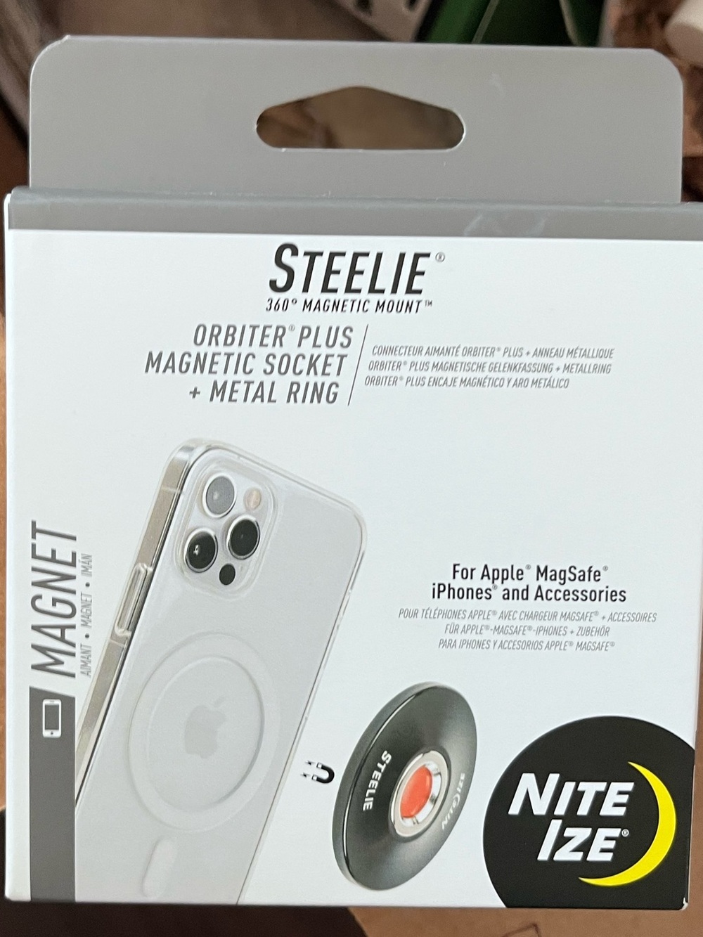 Steelie Orbiter Plus Magnetic Socket with Metal Ring - White NWT